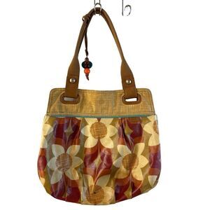 Fossil bag Per-key magnetic snap zipper brown flowers